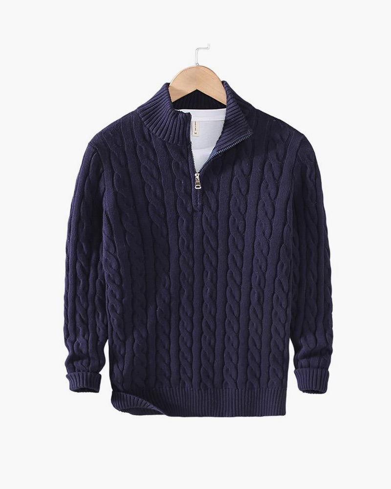 TAEBAEK Sweater med lynlås og kabelsøm