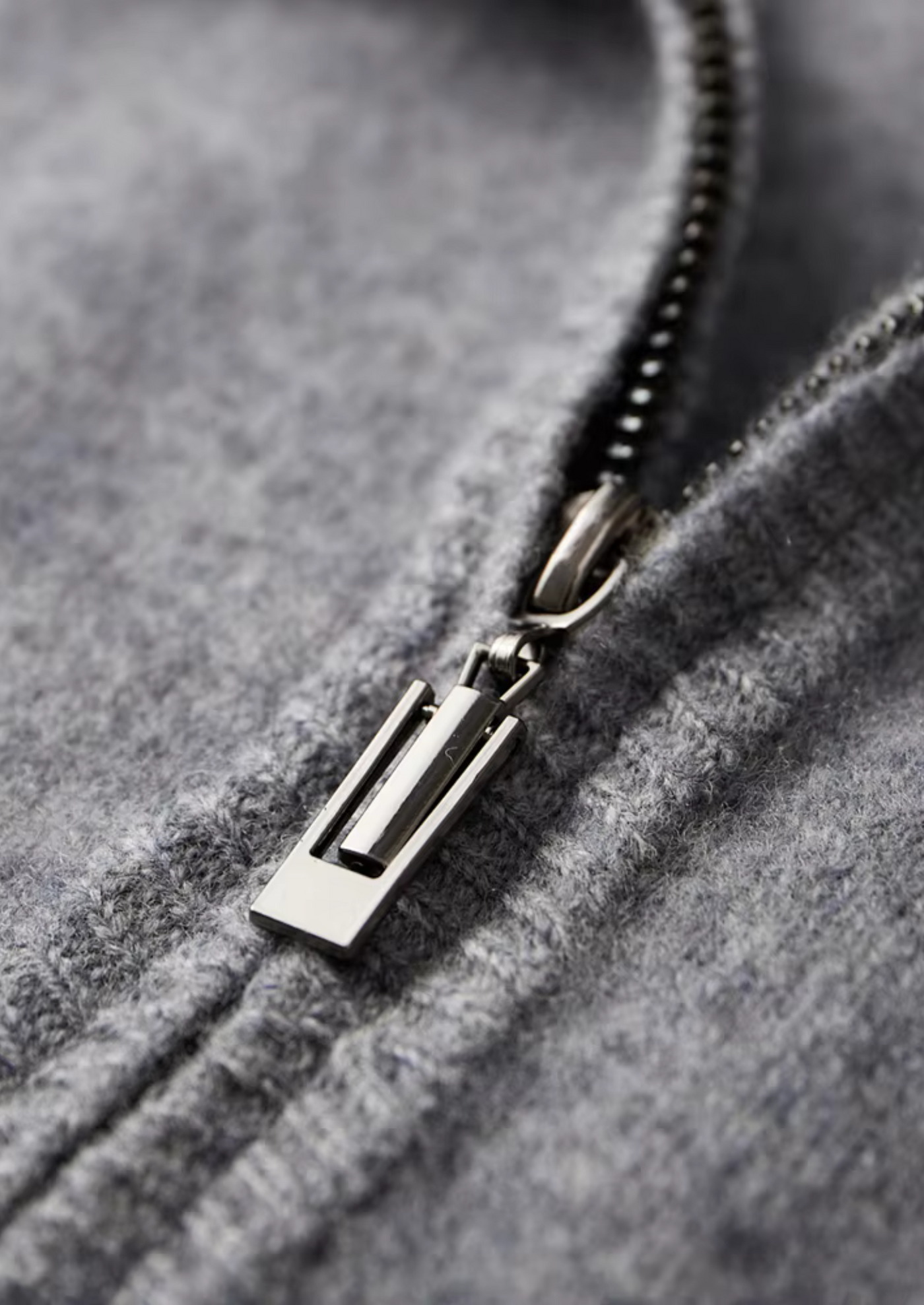 Sturla™ | Tofarget cardigan i merinoull med glidelås