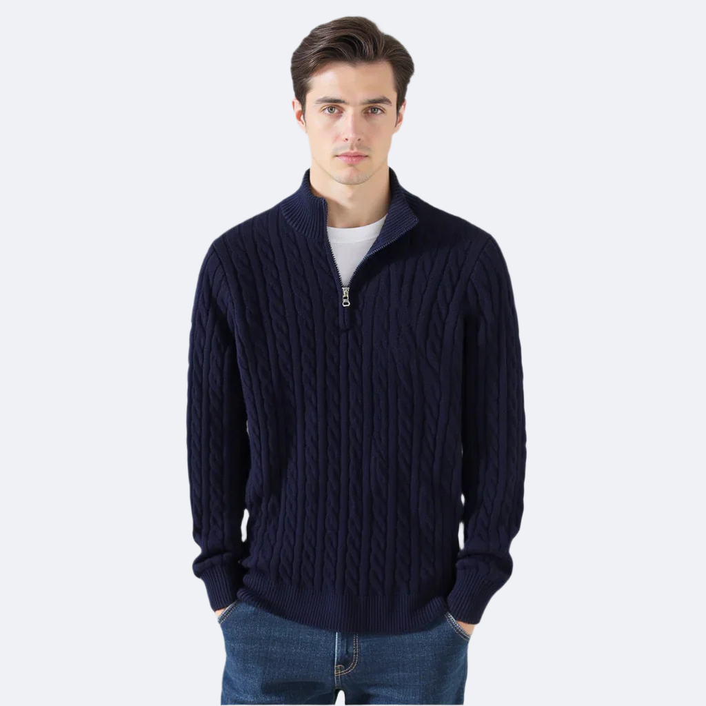TAEBAEK Sweater med lynlås og kabelsøm