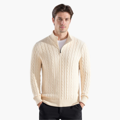 TAEBAEK Sweater med lynlås og kabelsøm