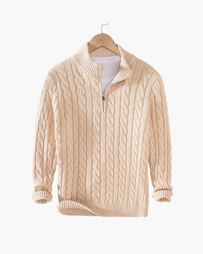 TAEBAEK Sweater med lynlås og kabelsøm