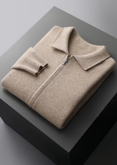 Oskar™ | Ekstrafin merinoull zip polo cardigan