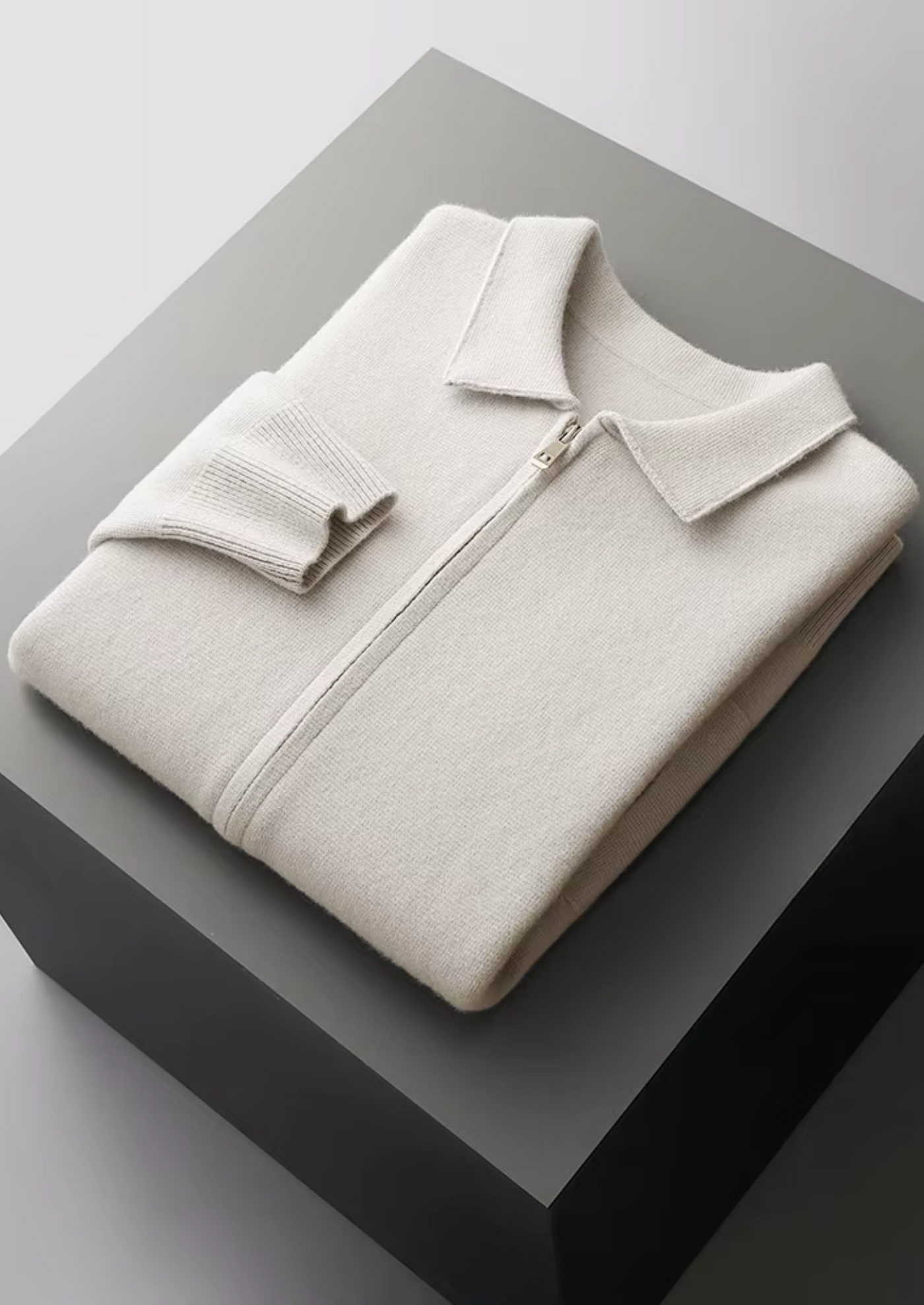 Oskar™ | Ekstrafin merinoull zip polo cardigan