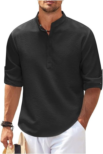 Adrian™️ | Casual Og Stilfuld Sommer Henley-Shirt