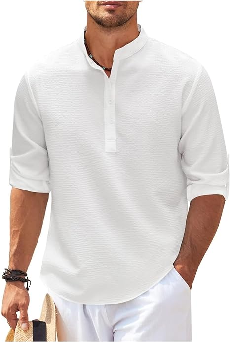 Adrian™️ | Casual Og Stilfuld Sommer Henley-Shirt