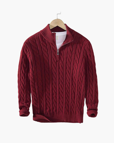 TAEBAEK Sweater med lynlås og kabelsøm