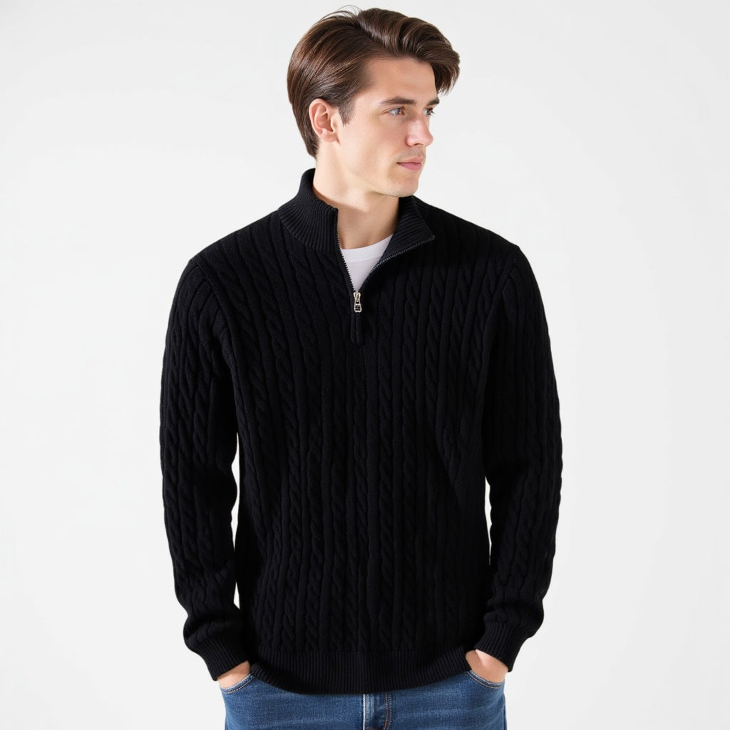 TAEBAEK Sweater med lynlås og kabelsøm