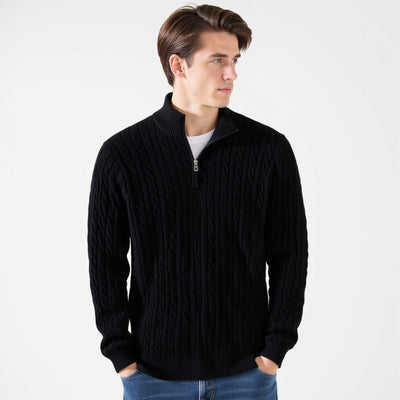 TAEBAEK Sweater med lynlås og kabelsøm