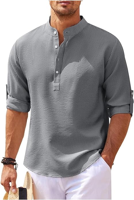 Adrian™️ | Casual Og Stilfuld Sommer Henley-Shirt
