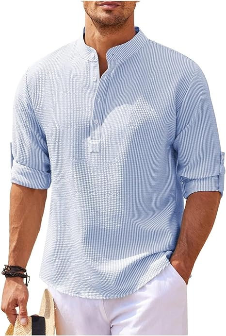 Adrian™️ | Casual Og Stilfuld Sommer Henley-Shirt