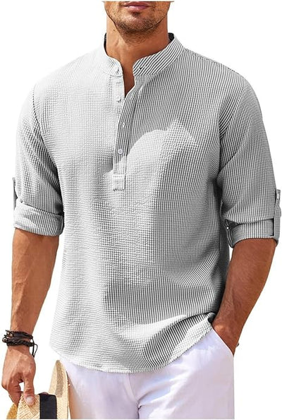 Adrian™️ | Casual Og Stilfuld Sommer Henley-Shirt