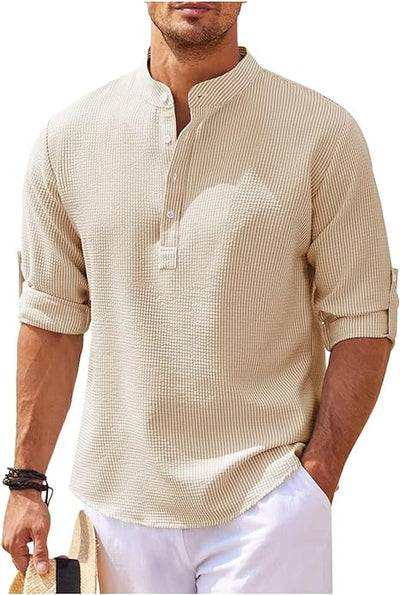 Adrian™️ | Casual Og Stilfuld Sommer Henley-Shirt