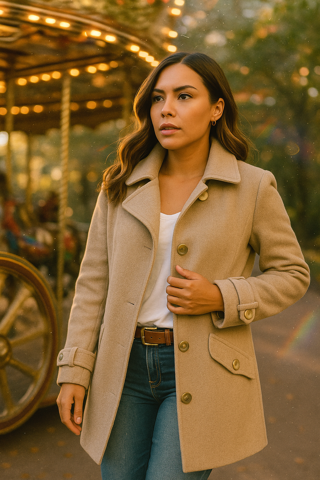 Mona | Klassisk oversize-kåpe med sløyfedetaljer