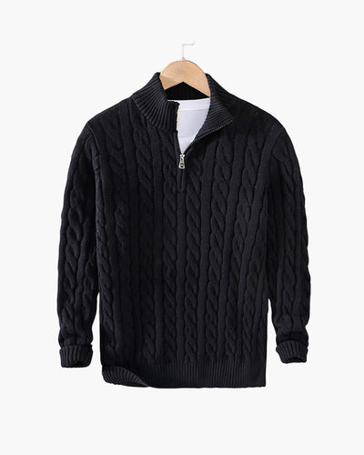 TAEBAEK Sweater med lynlås og kabelsøm
