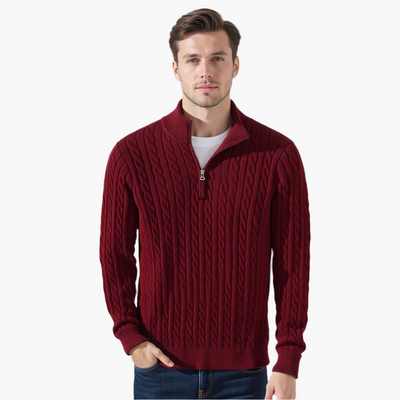 TAEBAEK Sweater med lynlås og kabelsøm