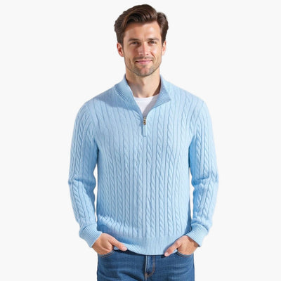TAEBAEK Sweater med lynlås og kabelsøm