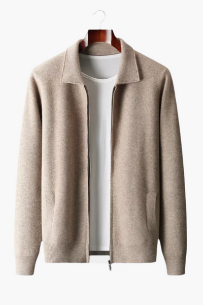 Oskar™ | Ekstrafin merinoull zip polo cardigan