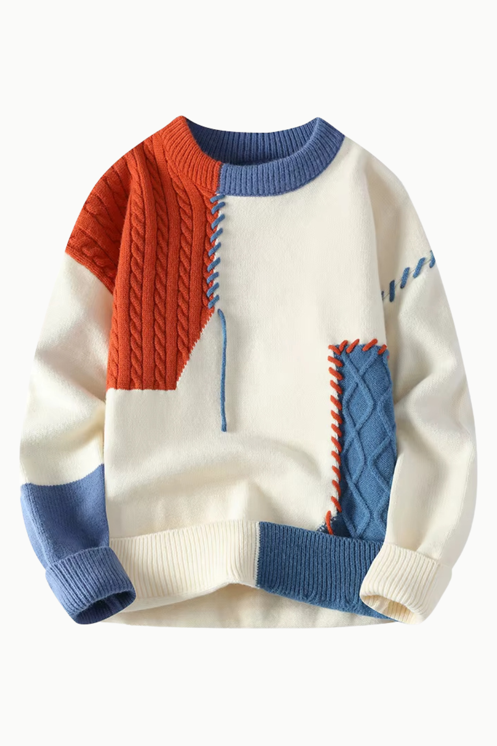 Mikkel™ | Patchwork strikket genser