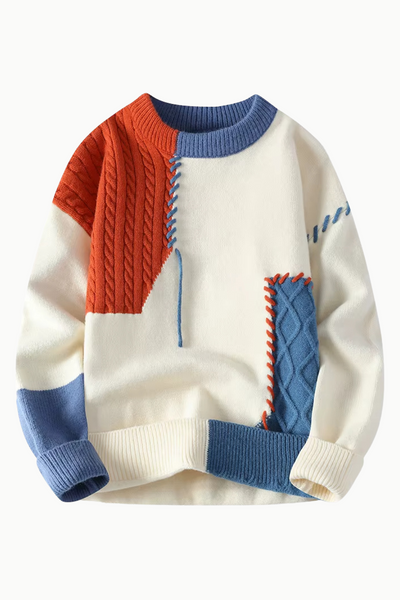 Mikkel™ | Patchwork strikket genser