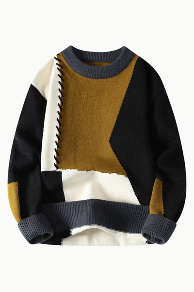 Mikkel™ | Patchwork strikket genser