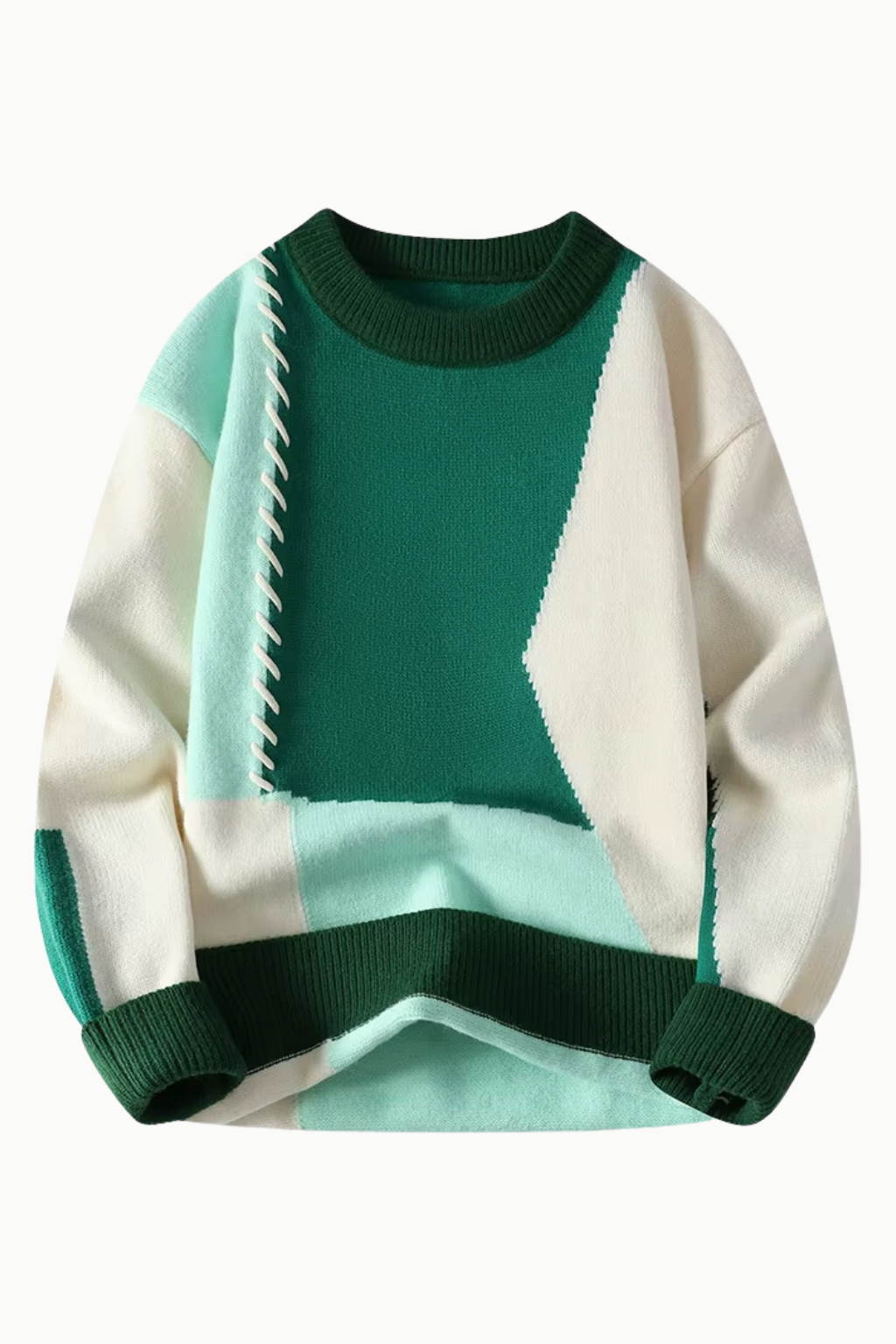 Mikkel™ | Patchwork strikket genser