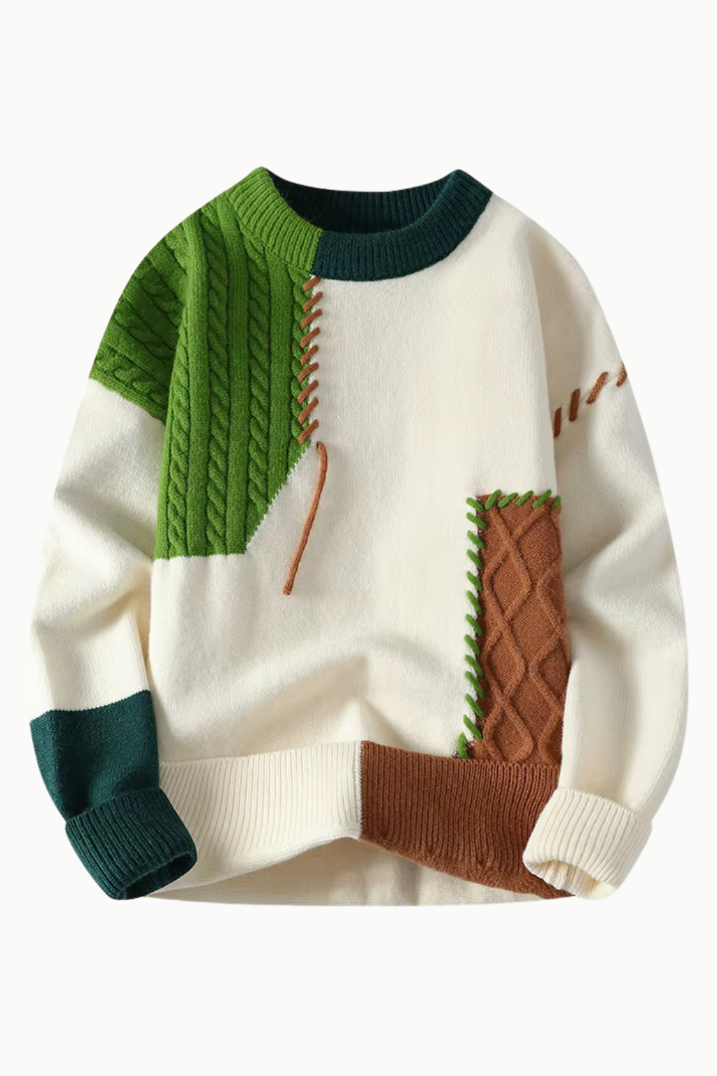 Mikkel™ | Patchwork strikket genser