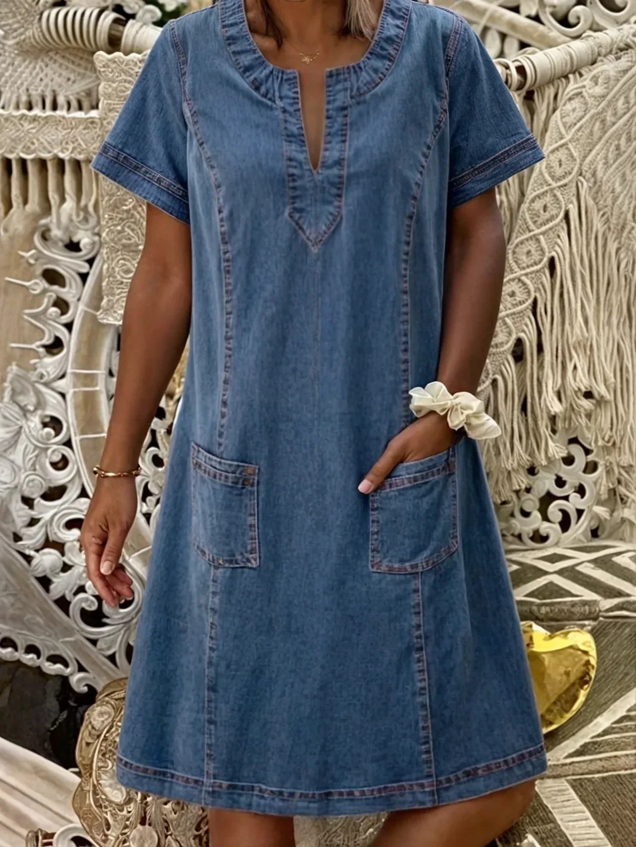 Blød Denimkjole